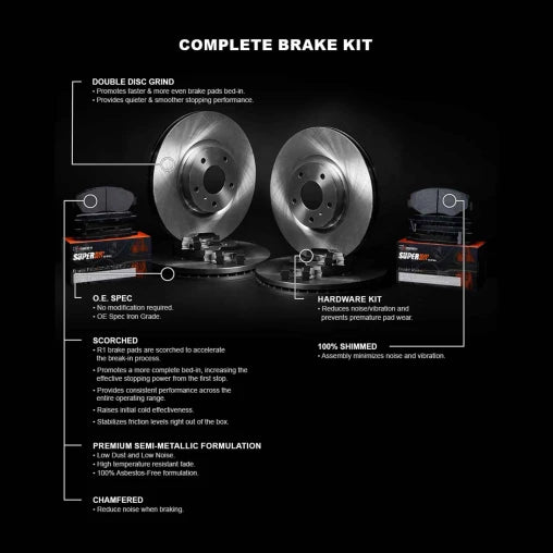 CHEVY SILVERADO/GMC SIERRA 3500 11-19 FRONT & REAR ROTOR AND PAD BRAKE KIT