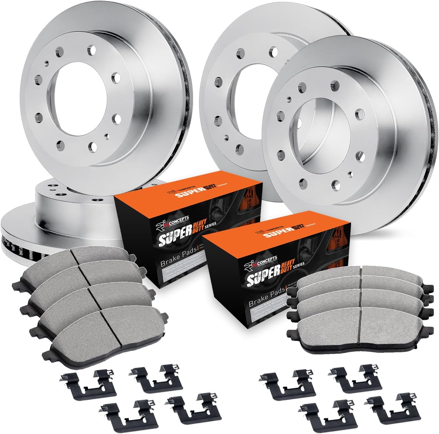 CHEVY SILVERADO/GMC SIERRA 3500 11-19 FRONT & REAR ROTOR AND PAD BRAKE KIT